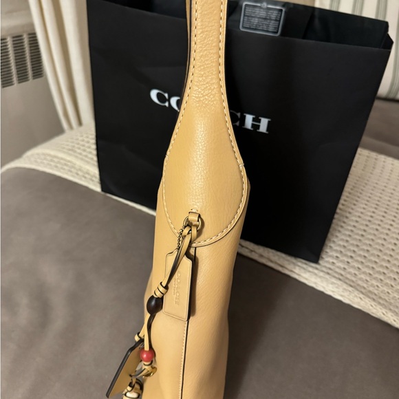 Coach Tan/Yellow Leather Women's Bag and Charm - Picture 3 of 8